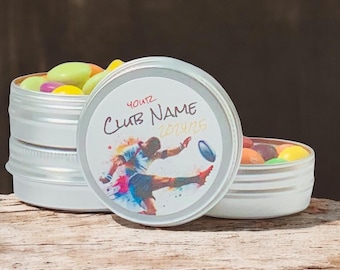 Personalized Rugby Club Sweet Tins: End of Season Gift