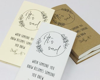 Personalized Funeral Tissue Sleeves: Remembrance Favors (Set of 10)