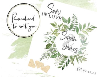 Personalized Plantable Seed Heart Wedding Favors: Biodegradable Keepsake