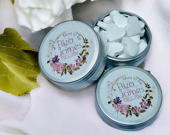 Personalized Mint Heart Wedding Favor: Custom Sweets, Mints Included