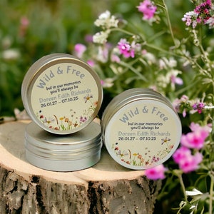 Cadeaux funéraires personnalisés - Graines de fleurs sauvages personnalisées - Cadeaux de graines personnalisés - Boîtes de graines pour funérailles - Forget Me Not - Idée souvenir