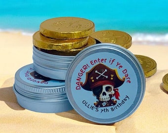Personalized Pirate Chocolate Coin Party Favors: Sweet Tin Gifts