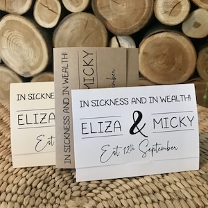 Cadeau de mariage personnalisé. Faveur des billets de loterie. Portefeuille pour cartes à gratter. Support de loto personnalisé. Cadeau d'invité de mariage. Idée cadeau pour une table de mariage