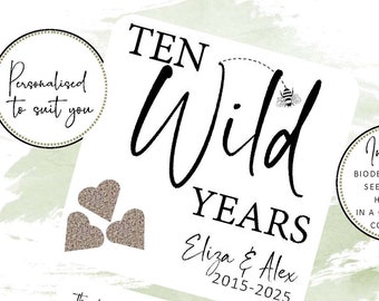 Personalized Anniversary Seed Paper Favors: Plantable Wildflower Hearts