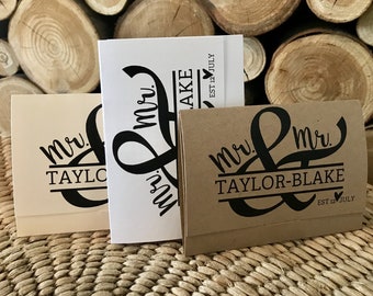 Mr & Mr Custom Wedding Favor: Personalized Lottery Ticket Wallet