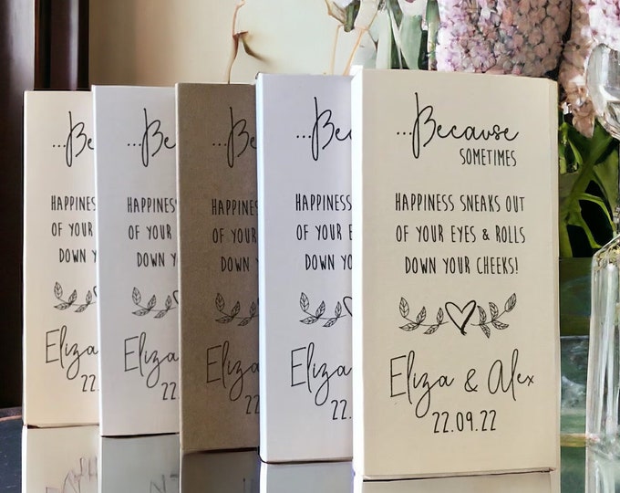 Featured listing image: Personalized Wedding Tissues: Custom Guest Gift