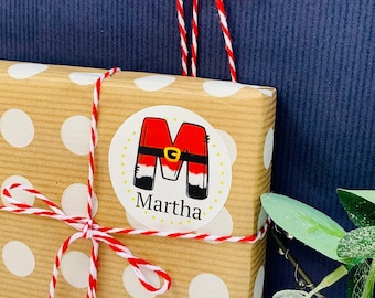 Personalized Christmas Gift Stickers, Custom Xmas Labels, 20 Stickers