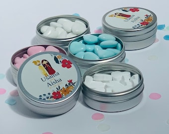 Personalized Mehndi Sweet Favors: Tinned Sangeet Party Gifts