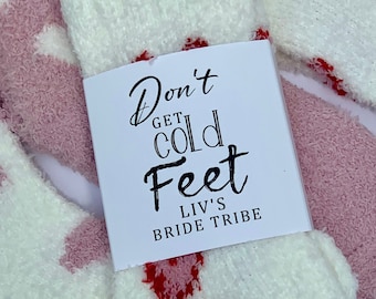 Hen Party Gift. Bride Tribe Party Favour. Bridal Party Socks. Dont Get Cold Feet Sock Gift. Bachelorette Favor.