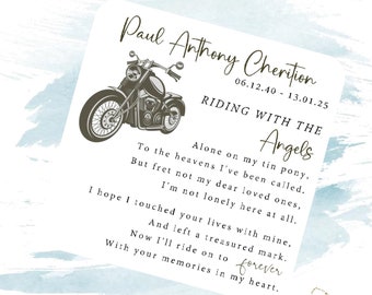 Plantable Seed Heart Funeral Favors: Motorbike Theme, Forget Me Not