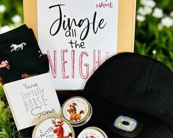 Equestrian Gift Box – Horse Lover Treats, Socks & Beanie