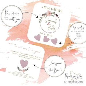 L'amore accresce il favore. Idea Bomboniera Bomboniere Piantabili Bomboniere Personalizzate Seme Carta Personalizzata Seme Matrimonio. Regalo da tavola personalizzato
