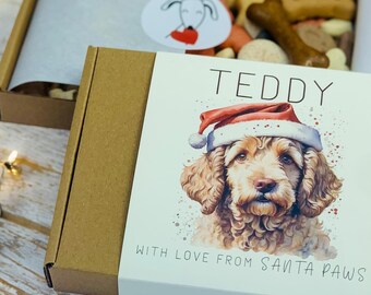 Personalized Cockerpoo Christmas Gift Box – Festive Dog Treats