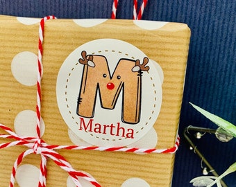 Personalized Christmas Gift Stickers, Custom Name Labels, 20 Stickers