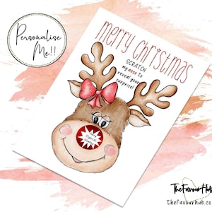 Cartão de mensagem oculto, cartão de natal personalizado, cartão revelador de arranhões, cartão surpresa, ideia de presente de natal, cartão de experiência de presente
