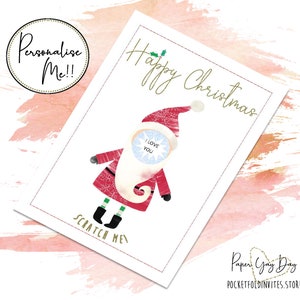 Personalizzato Xmas Card. Natale nascosto messaggio card. Scratch & rivelare cardinale il vostro testo