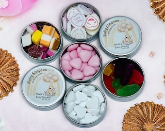 Personalized Baby Shower Favors: Sweet Treat Tins
