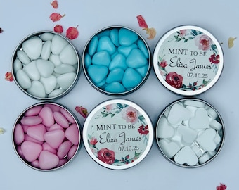 Personalised Wedding Favour Idea - Mint To Be Favors -SWEETS INCLUDED. Custom Wedding Favor Gift. Customized Wedding Sweets Table Favours