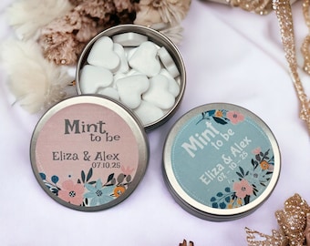 Personalized Mint Heart Wedding Favors: Custom Sweets Included