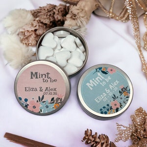 Personalised Mint Heart Wedding Favour Idea - Mint To Be Favor -MINTS INCLUDED. Custom Wedding Favor Gift. Personalized Wedding Sweets