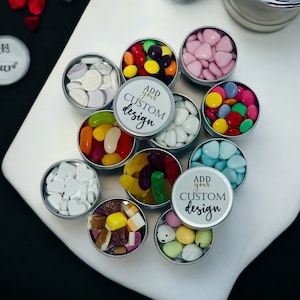 Sweet Gift with YOUR LOGO Custom Party Favours Personalized Sweet Tins  Corporate Gifts Promotional Gifts Marketing Giveaway Favor Idea