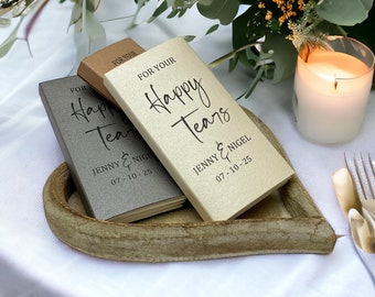 Happy Tears Tissue Sleeve. Wedding Tissues. Wedding Favour. Tissue Favor.