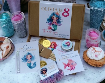 Mermaid Party Favor Box: Seeds, Bubbles, Scrunchie & More