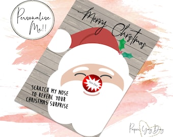 Message caché carte Noël personnalisé carte Noël Scratch & révèlent l’idée de cadeau de Noël de cardinal Cardinal Surprise. Grattez la carte