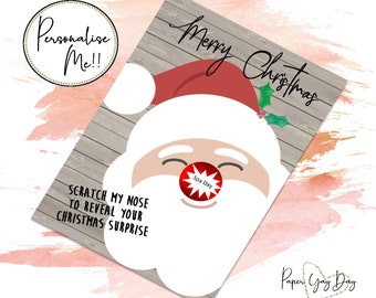Personalized Christmas Scratch Off Card: Hidden Message Xmas Gift