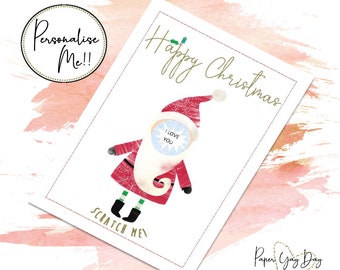 Personalized Christmas Scratch Card: Hidden Message Reveal