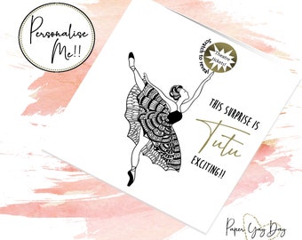Personalized Ballerina Scratch Card: Secret Reveal Message