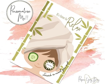 Personalized Scratch Reveal Card: Surprise Spa Day or Trip