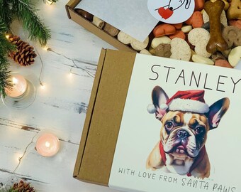 Personalized Dog Christmas Treat Box – French Bulldog Xmas Gift