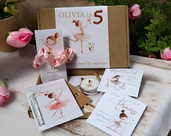 Ballerina Birthday Party Favor Box: Seeds, Scrunchie, Bubbles