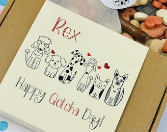Personalized Gotcha Day Dog Treat Box: Custom Puppy Gift