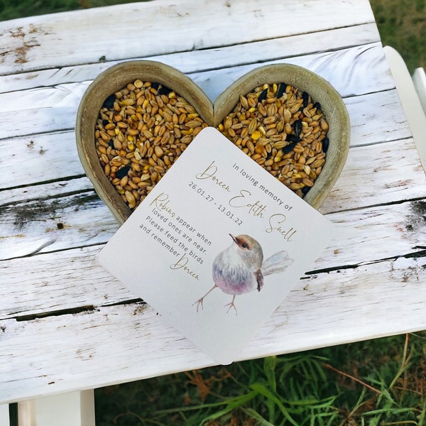 Bird Seed Funeral Favours Personalised Seed Favors Custom Funeral Idea Forget Me Not Memorial Bird Feed