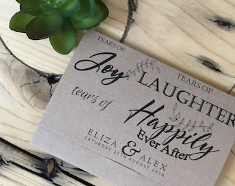 Personalized Wedding Tissue Holder: Tears of Joy Favor