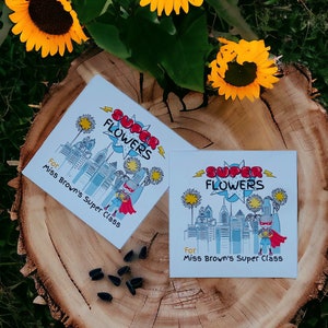 Regalo di fine anno - Bomboniere personalizzate con semi - Idea regalo per feste per bambini - Riempitivo ecologico per sacchetti di festa - Idea regalo personalizzata per la classe - Regalo per studenti