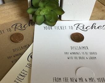 Personalized Wedding Favor Scratch Card Wallet: Lottery Ticket Holder