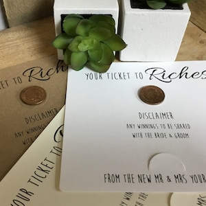 Idée de faveur de mariage Portefeuille de cartes à gratter Faveur de mariage.  Faveur personnalisée. Cadeau de mariage. Détenteur de billets de loterie