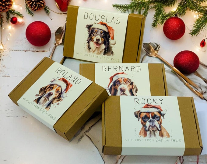 Personalized Dog Christmas Treat Box – Any Breed Xmas Gift