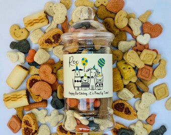 Personalized Dog Treat Jar – Custom Xmas or Birthday Gift