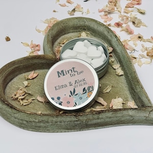 Personalised Mint Heart Wedding Favour Idea - Mint To Be Favor -MINTS INCLUDED. Custom Wedding Favor Gift. Personalized Wedding Sweets