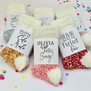 Cosy Socks, Cozy Sock, Winter Socks, Slipper Sock Gifts, Valentines Gift Personalised Present Extra Thick Fluffy Socks, Birthday Idea