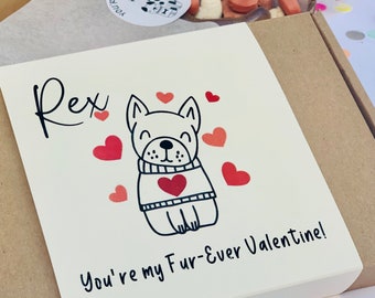 Personalized Valentine's Day Dog Treat Box: Puppy Gift
