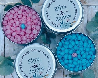 Personalized Wedding Favor Tins: Millions Candy Table Gift