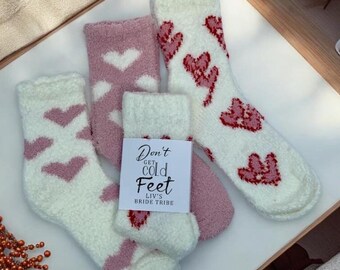 Personalized Fuzzy Socks: Hen Party Gift, Bride Tribe Favor
