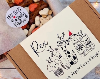 Personalised Little Box Of Dog Treats - Dog Gift Box - Puppy Treats - Doggy Christmas Present - Pooch Treats - Custom Dog Xmas Gift Fur Baby