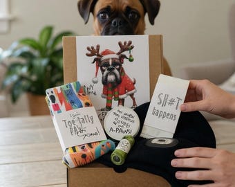 Personalised Dog Walker Gift Box –  Socks, Beanie, and Treats for Dog Lovers and Walkers