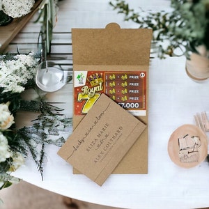 Porte-billets de loterie personnalisé, porte-cartes de loto à gratter, cadeau de mariage VOS NOMS